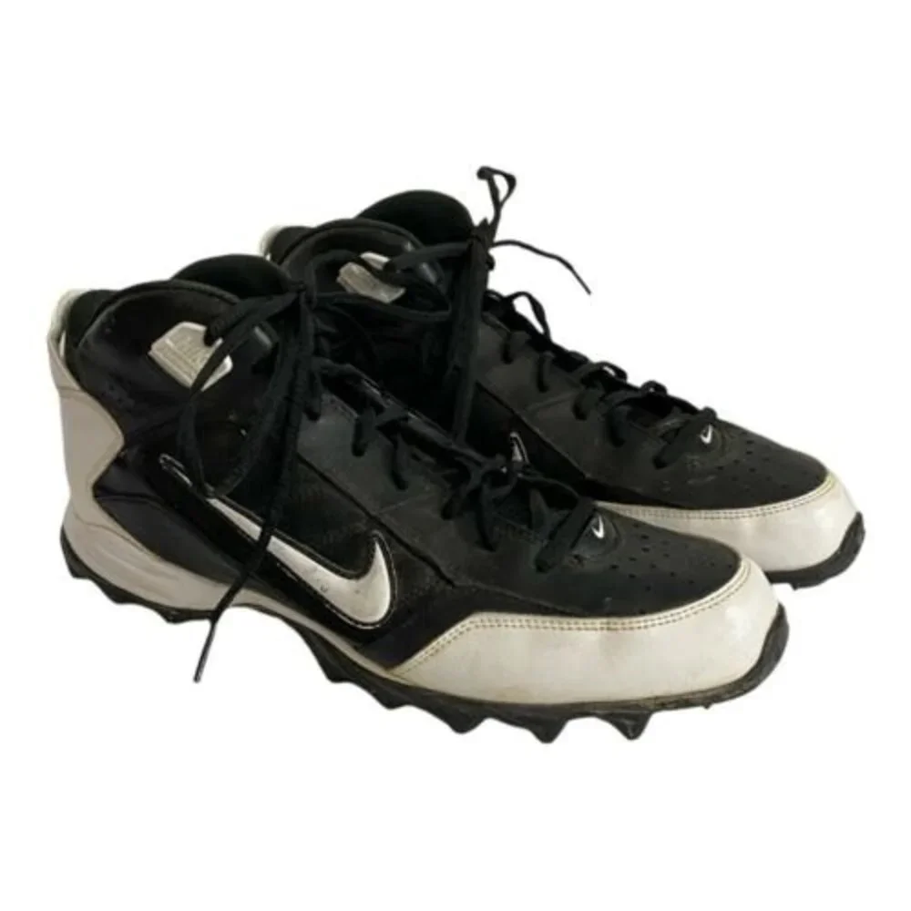 Nike Mens Land Shark Mid Black/White Cleat 318728-018 Size 11